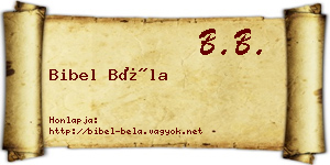 Bibel Béla névjegykártya